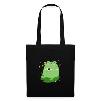Sweet frog with non-binary pride flag colors - Tote Bag - black - Front