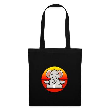 Yoga Elefant, Meditation Yoga für Kinder und - Stoffbeutel - Schwarz - Vorne