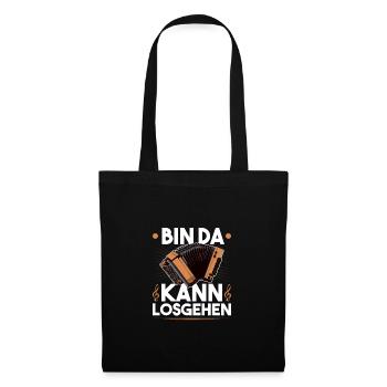 Bin Da Kann Losgehen, Steirische Harmonika - Stoffbeutel - Schwarz - Vorne