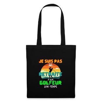 Cadeau Humour Golf Retraite Homme Golfeur - Sac en tissu - noir - Devant