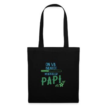 On Va Bientôt M'appeler Papi Cadeau Fête Des Papis - Sac en tissu - noir - Devant
