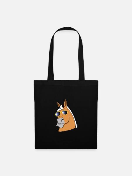 cool fjord horse with sunglasses funny fjord - Tote Bag - black