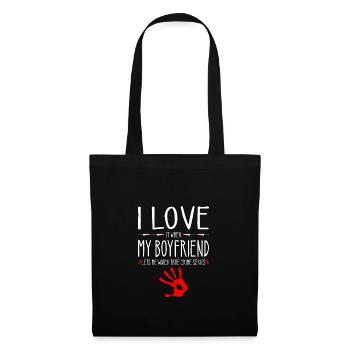 True Crime Series Girlfriend, J’aime mon petit ami, - Sac en tissu - noir - Devant