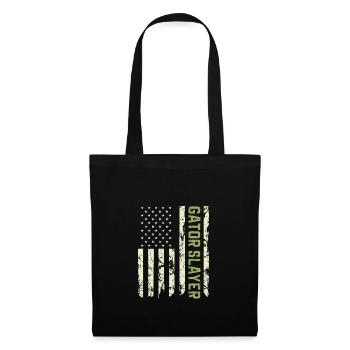 Chasseur d’alligators Drapeau américain, Patriotic Gator - Sac en tissu - noir - Devant
