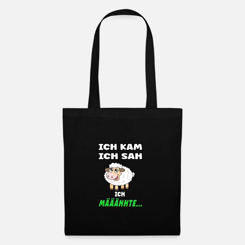 Schäfchen Spruch - Lustiges Design mit Schaf - Stoffbeutel - Schwarz