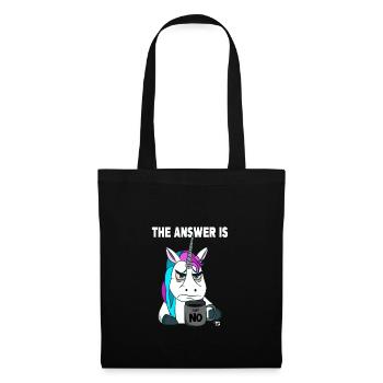 Just no. Grumpy funny unicorn with coffee - Tote Bag - black - Front
