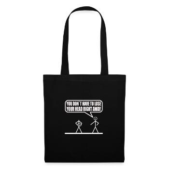 Drôle de figurine de bâton - Sac en tissu - noir - Devant