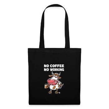 Pas de café, pas de travail. Grumpy Funny Cow - Sac en tissu - noir - Devant