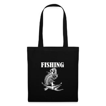 Drôle de pêcheur à la ligne - Sac en tissu - noir - Devant