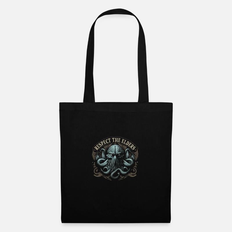 Cthulhu Respect The Elders, Cosmic Horror Cthulhu - Stoffbeutel - Schwarz