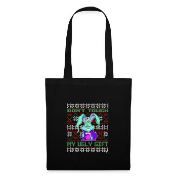 Ne touche pas à mon vilain cadeau, Funny Bunny - Sac en tissu - noir - Devant