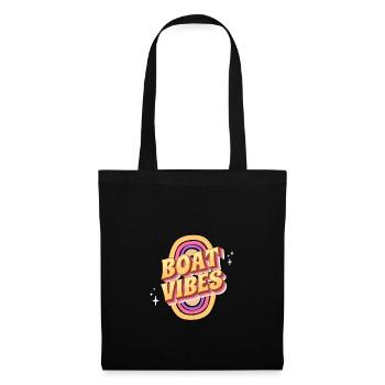 Vintage Groovy Narrowboat Canal Barge Boat Life - Tote Bag - black - Front