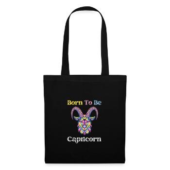 Né pour être Signe Capricorne de l’astrologie du zodiaque - Sac en tissu - noir - Devant