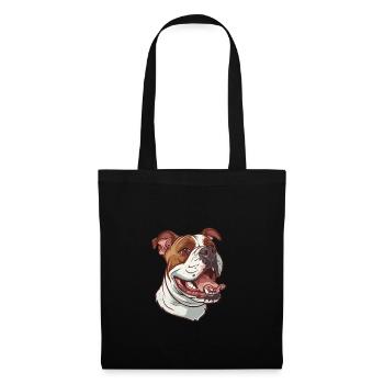 Cadeau de bouledogue américain | Illustration de dessin animé - Sac en tissu - noir - Devant