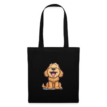 Cockapoo Illustration de dessin animé - Sac en tissu - noir - Devant
