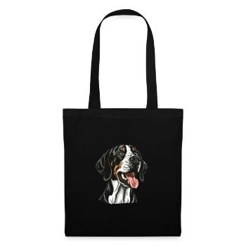 English Pointer | Cartoon Artwork - Stoffbeutel - Schwarz - Vorne