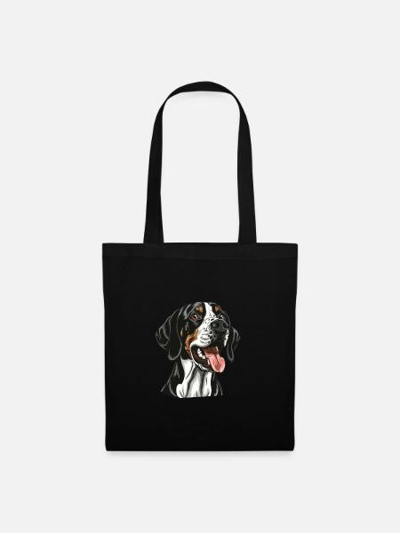 English Pointer | Cartoon Artwork - Stoffbeutel - Schwarz