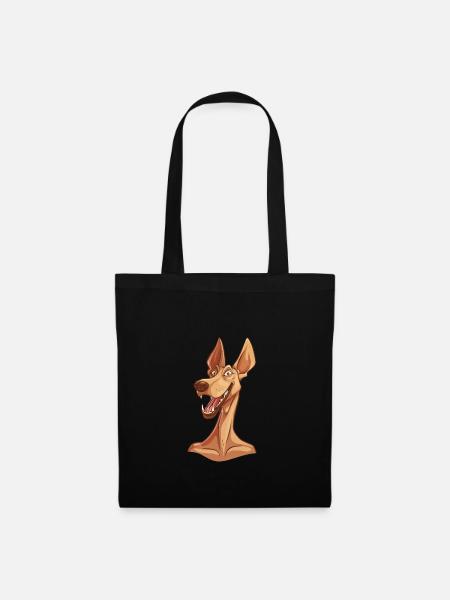 Pharaonenhund | Pharaoh Hound | Cartoon Artwork - Stoffbeutel - Schwarz