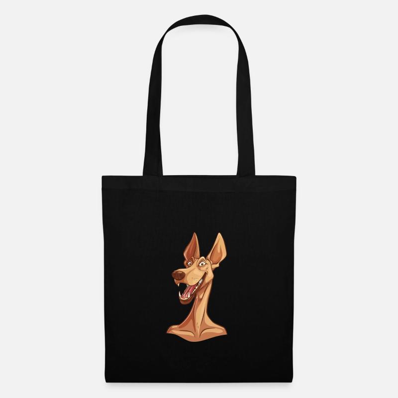 Pharaonenhund | Pharaoh Hound | Cartoon Artwork - Stoffbeutel - Schwarz