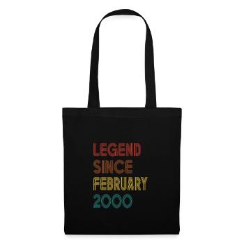 Legende Seit Februar 2000 Herren Damen Jahrgang 2000 - Stoffbeutel - Schwarz - Vorne