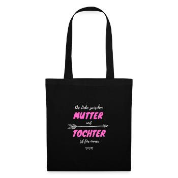 Mutter Tochter Liebe - Stoffbeutel - Schwarz - Vorne