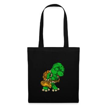 Saxophone musique tortue - Sac en tissu - noir - Devant