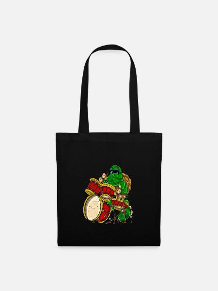 Schildkröte Drummer - Stoffbeutel - Schwarz