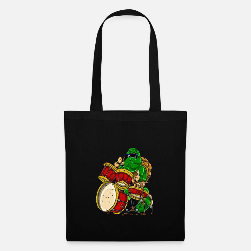 Schildkröte Drummer - Stoffbeutel - Schwarz
