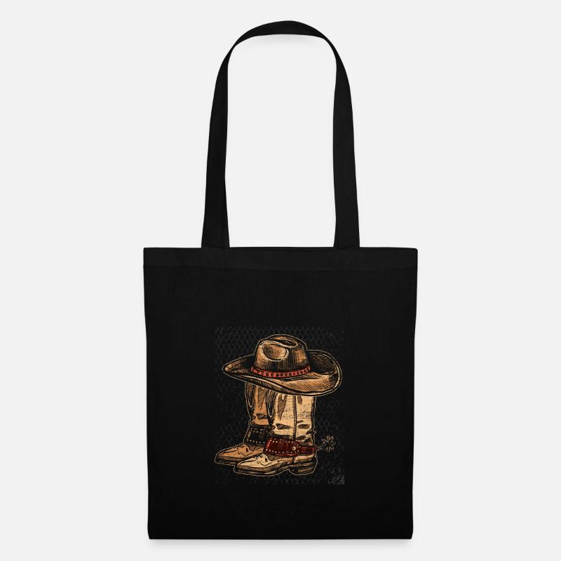 Cowboy Pferd Geschenk - Stoffbeutel - Schwarz