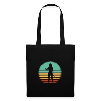 Stand up paddle fille rétro - Sac en tissu - noir - Devant