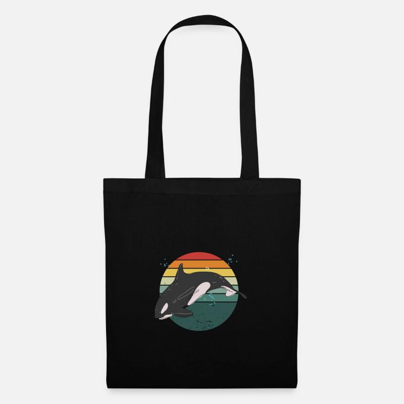 Retro Orca - Stoffbeutel - Schwarz