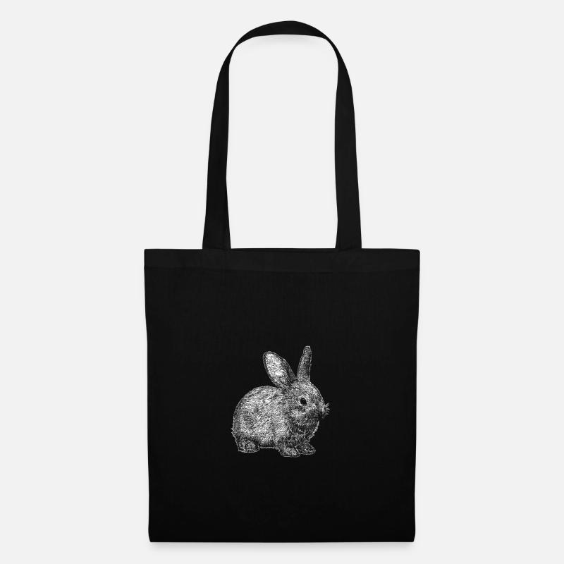 Hase Osterhase Ostern - Stoffbeutel - Schwarz