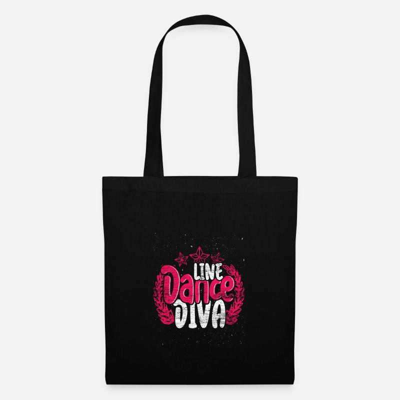 Linedance Danse - Sac en tissu - noir