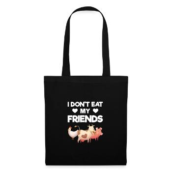 Végétarien végétalien - Sac en tissu - noir - Devant