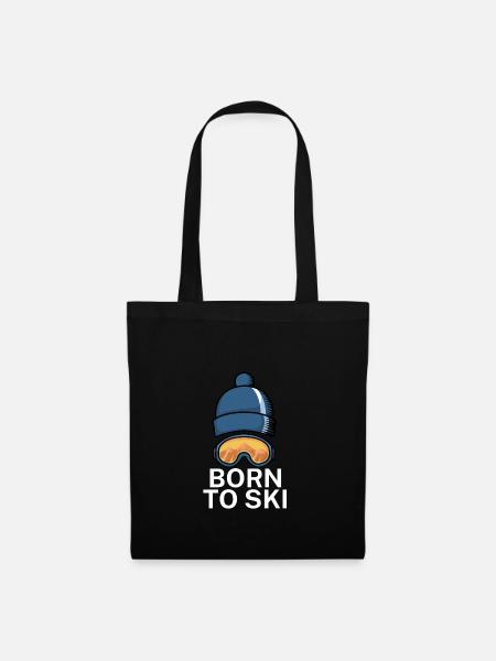 Born to ski - Stoffbeutel - Schwarz