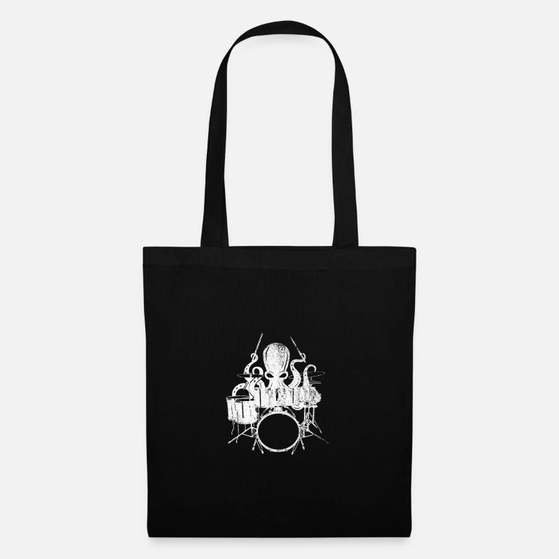 Octopus drums - Tote Bag - black