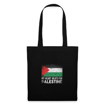 Palestine coeur politique - Sac en tissu - noir - Devant