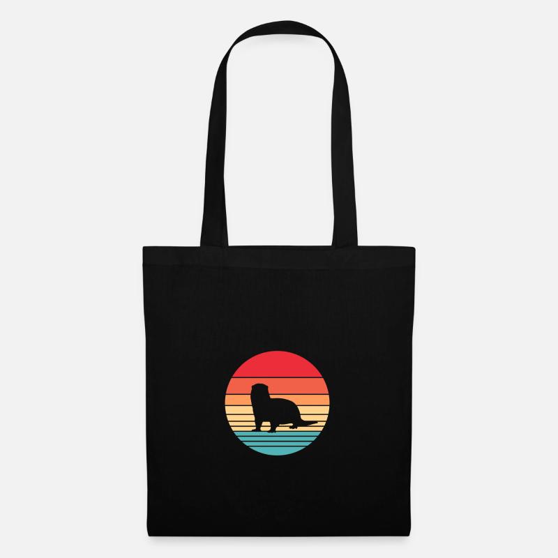Retro otter - Tote Bag - black