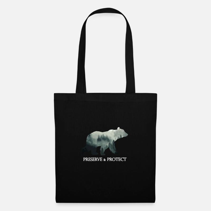 Preserve & Protect Climate Change Bear Forest - Sac en tissu - noir