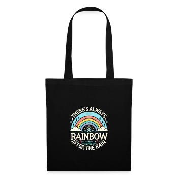 Nach dem Regen gibt es immer einen Regenbogen - Stoffbeutel - Schwarz - Vorne