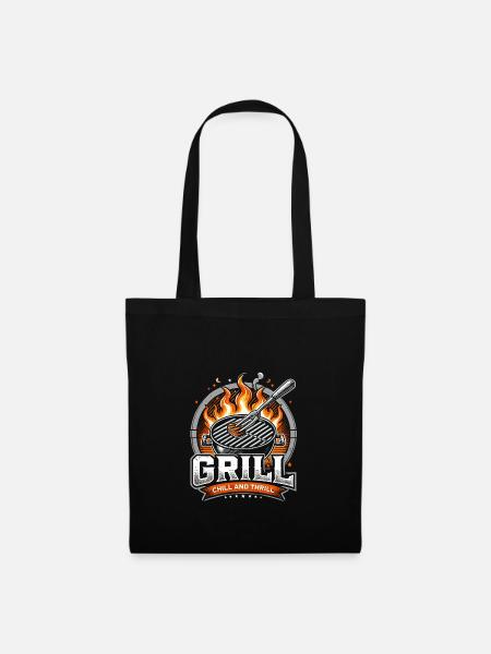Grill Chill und Thrill - Stoffbeutel - Schwarz