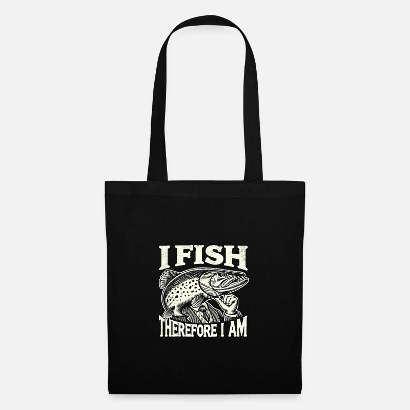 Ich fische, also bin ich - Stoffbeutel - Schwarz