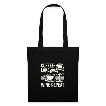 Kaffee See Wein Wiederholung - Stoffbeutel - Schwarz - Vorne