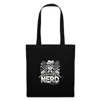 Strick-Nerd - Stoffbeutel - Schwarz - Vorne