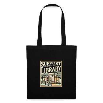 Unterstützen Sie Ihre lokale Bibliothek - Stoffbeutel - Schwarz - Vorne