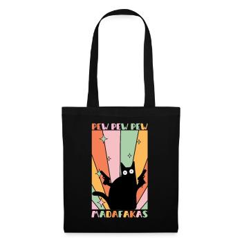 Pew Pew Madafakas Lustiges Katze Design - Stoffbeutel - Schwarz - Vorne