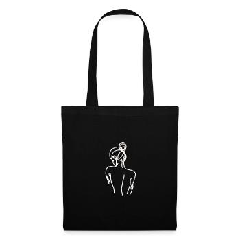 Lineart - woman back white - Sac en tissu - noir - Devant
