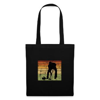 Curling sur glace Curling Retro Cadeau - Sac en tissu - noir - Devant