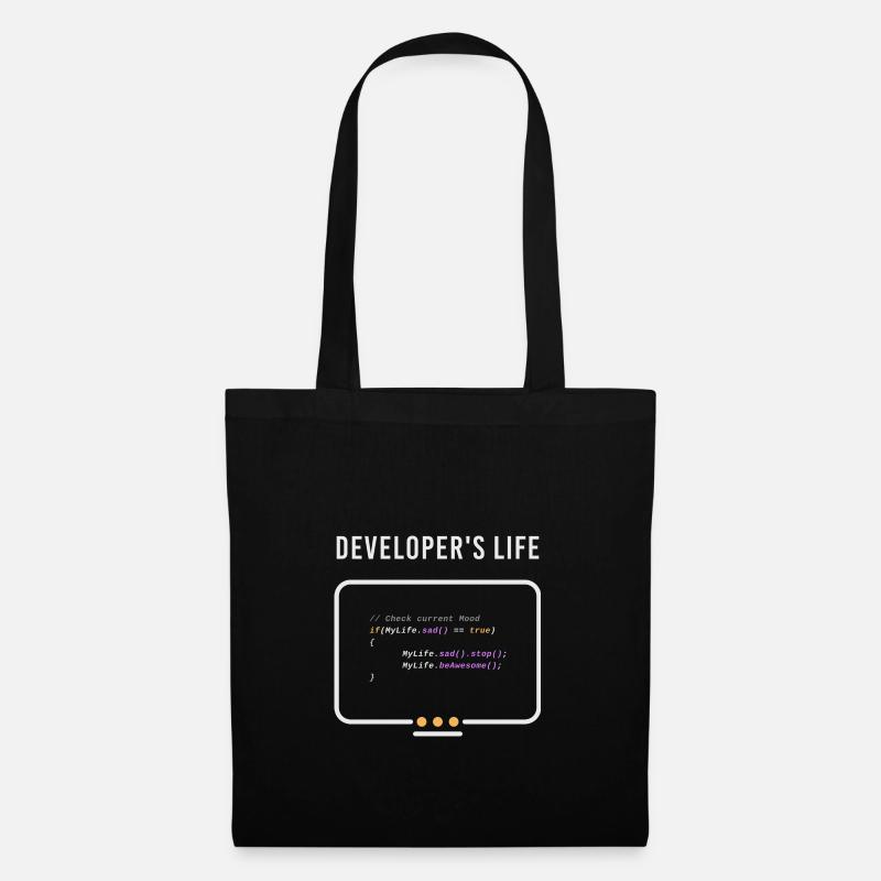 Nerd Entwickler Informatik Programmierer Developer - Stoffbeutel - Schwarz