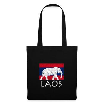 Laos Lao Drapeau Laotien éléphant Lao I cadeau - Sac en tissu - noir - Devant
